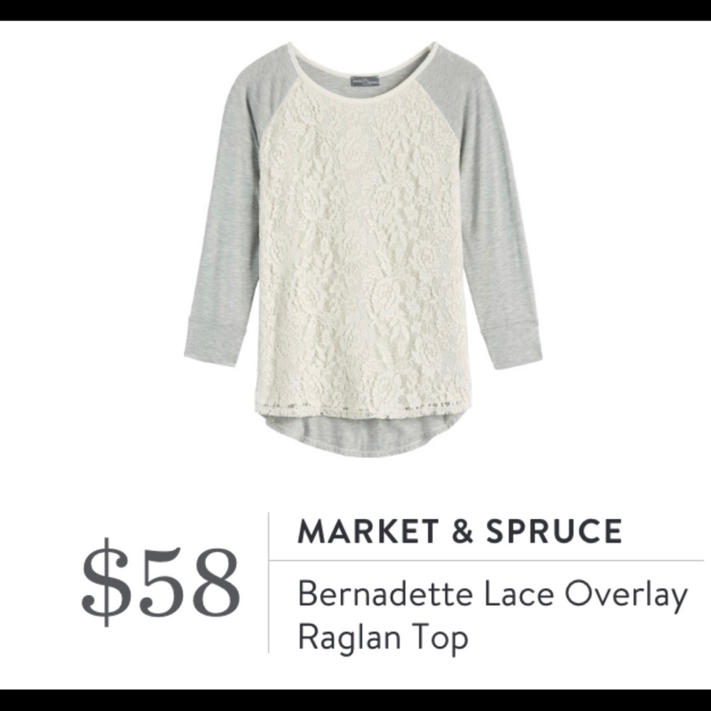 Market & Spruce Bernadette Lace Overlay Top